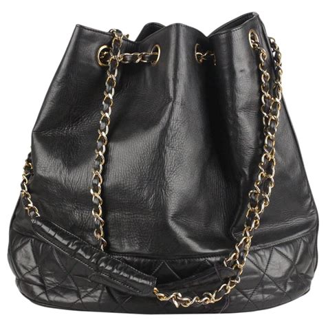 only vintage calfskin leather bucket shoulder bag by chanel|Chanel Vintage Bucket Bag .